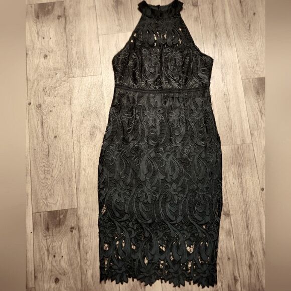 Bardot Isa Crochet Lace Sheath Cocktail Dress Black Size US 10/L - Picture 6 of 12